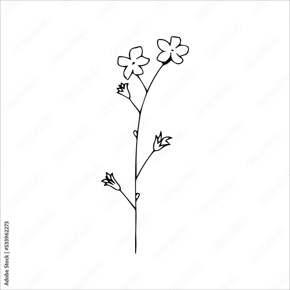 Simple one line drawing of a plant