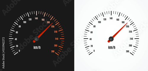 Speed Counter with Arrow Symbol Set. Vector