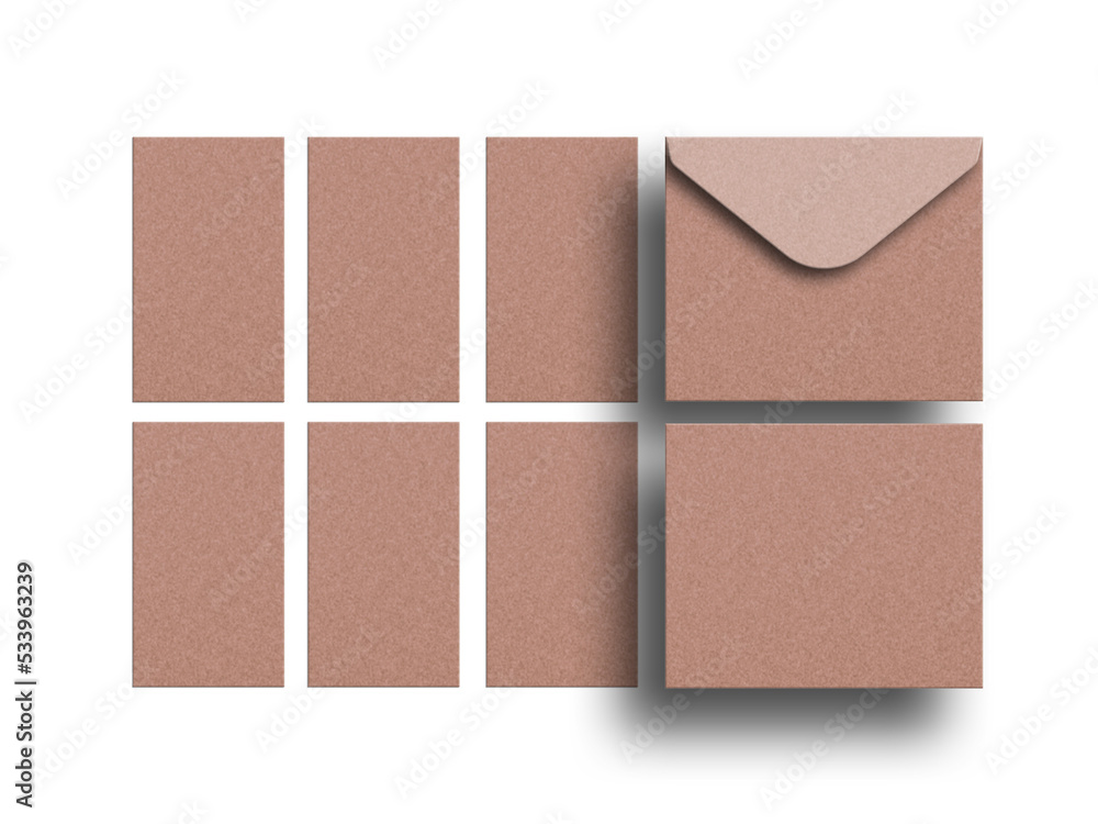 Craft paper envelope with business card mockup Craft paper envelope with business card mockup