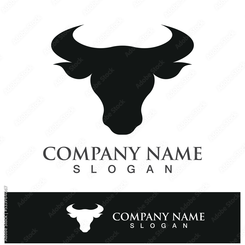 Bull head logo vector icon Bull head logo vector icon