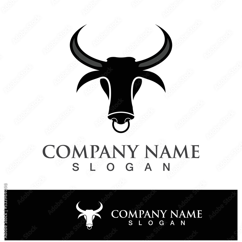 Bull head logo vector icon Bull head logo vector icon