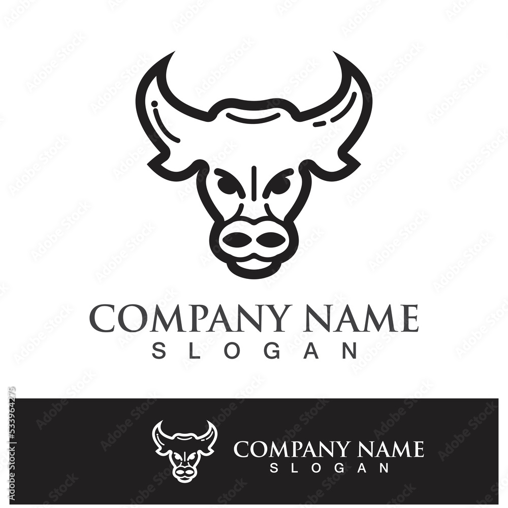 Bull head logo vector icon Bull head logo vector icon