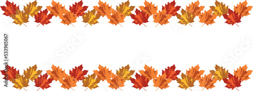 Autumn colored leaves. Vector autumnal banner II.
