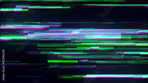 Abstract glitch background. Digital damage backdrop with noise effect. Error texture. Computer virus. Corrupted code. 3d rendering.