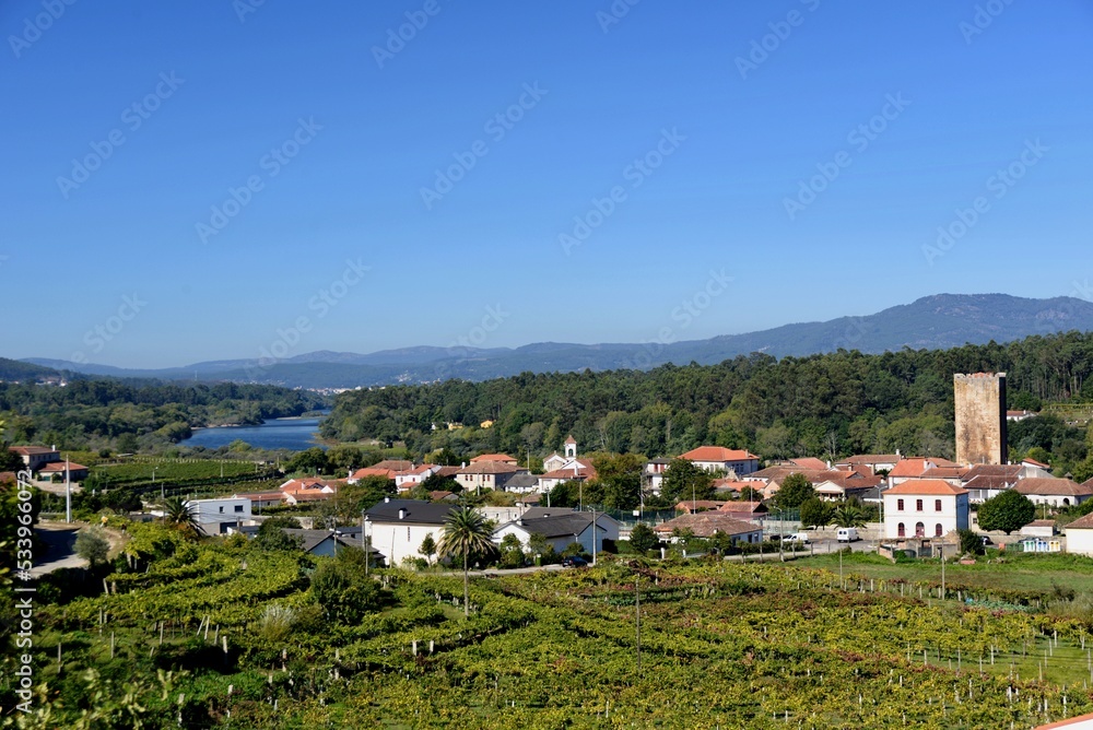 Typical village with vineyards on the Way of St. James 