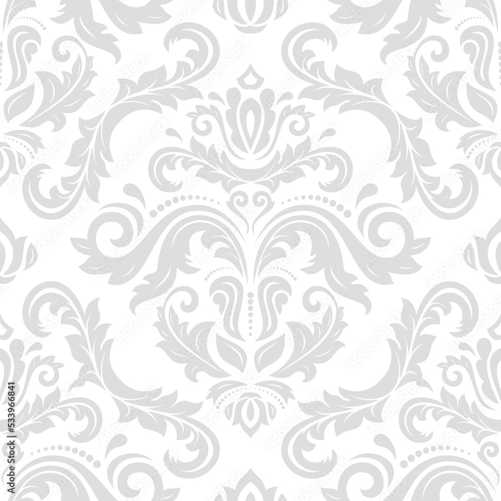 Classic seamless light pattern. Damask orient ornament. Classic vintage light background. Orient ornament for fabric, wallpaper and packaging