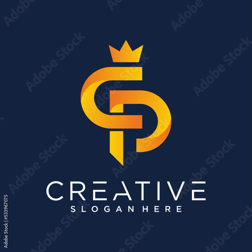 Foto CP Letter Logo Design Template