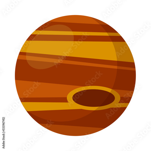 planet jupiter flat vector illustration logo clipart