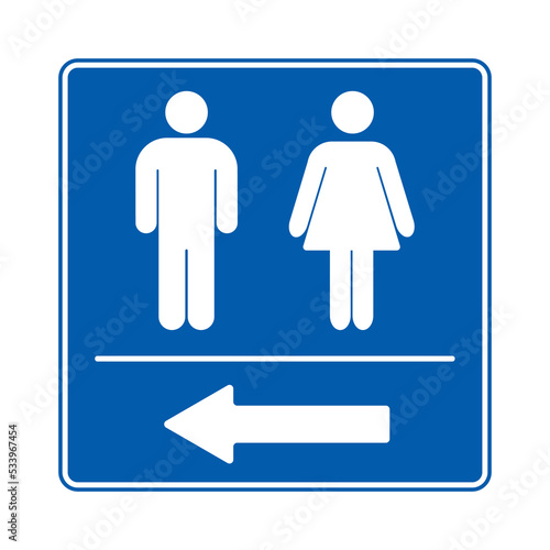 Men and women icons. Gender symbols for toilets and special places. Men and women restroom sign. WC direction arrows sign set