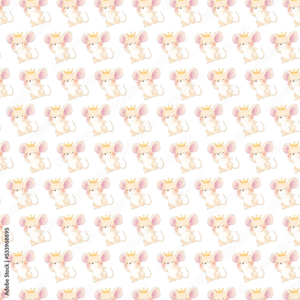 seamless pattern with animals mouse