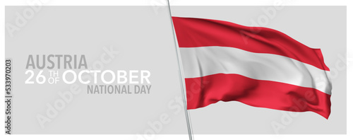 Austria happy national day greeting card  banner with template text vector illustration