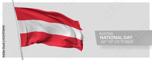 Austria happy national day greeting card, banner vector illustration