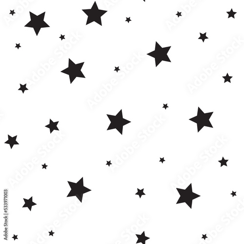 Star icons seamless pattern. Starry sky. Background texture space with stars.