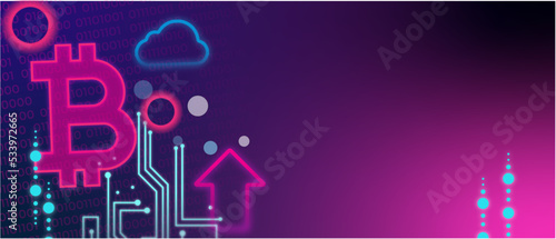 futuristic template. abstract template. bitcoin. technology background. artificial intelligence background. crypto background. modern Bitcoin background. copy space.