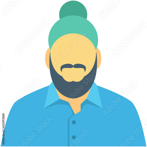 Sikh Colored Vector Icon