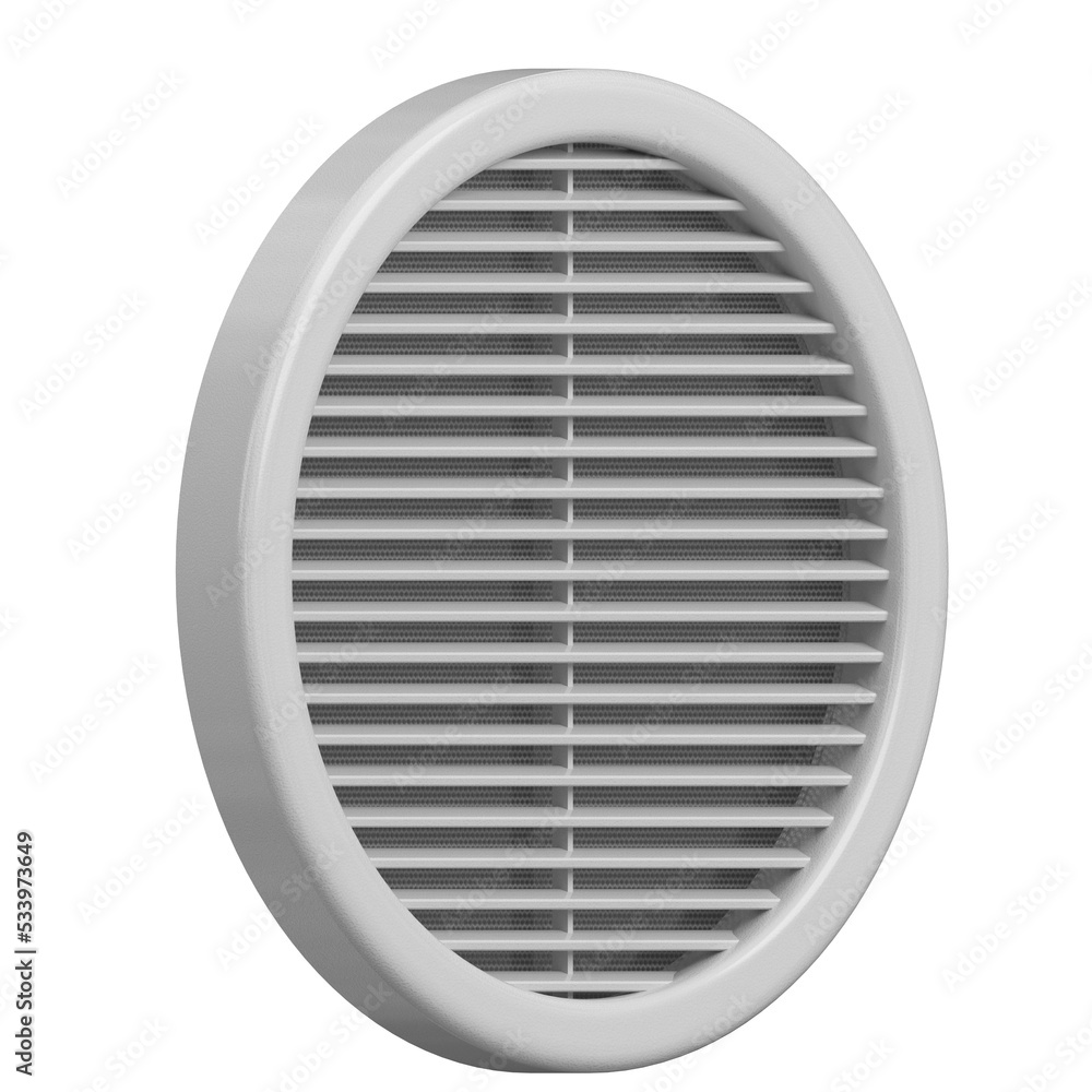 3d rendering illustration of a round air vent 3d rendering illustration of a round air vent