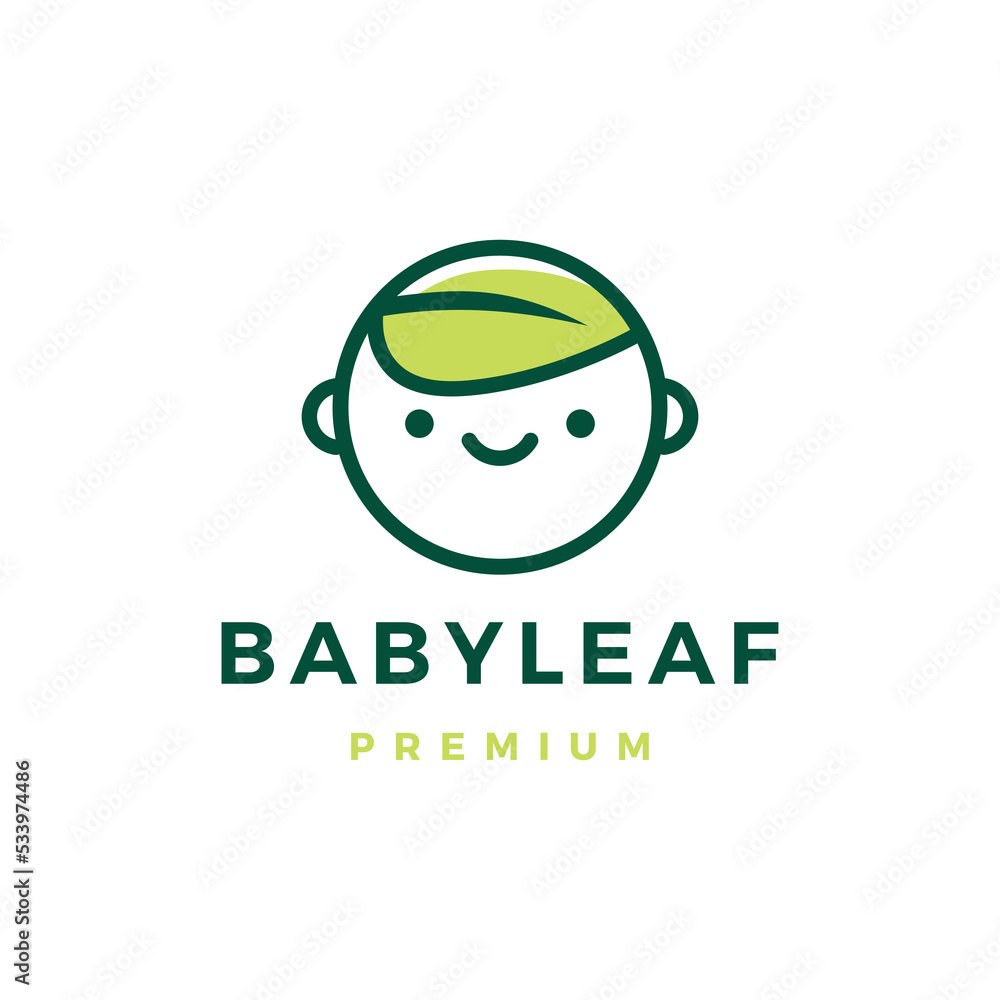 baby leaf logo vector icon illustration