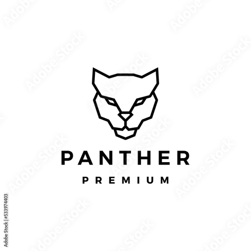 Panther Head Logo Vector icon illustration