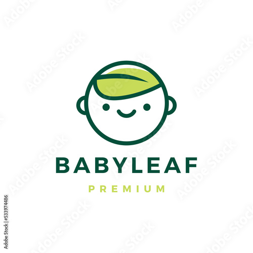 baby leaf logo vector icon illustration