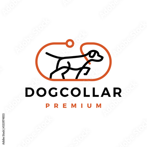 dog collar logo vector icon illustration