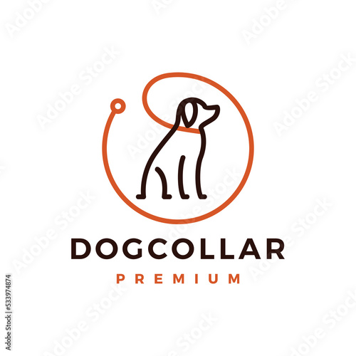 dog collar logo vector icon illustration