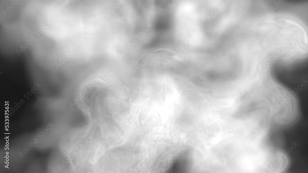 Obraz premium 3D render of white smoke. Smoke rises and fills the space. Fog, white and gray smoke background. 