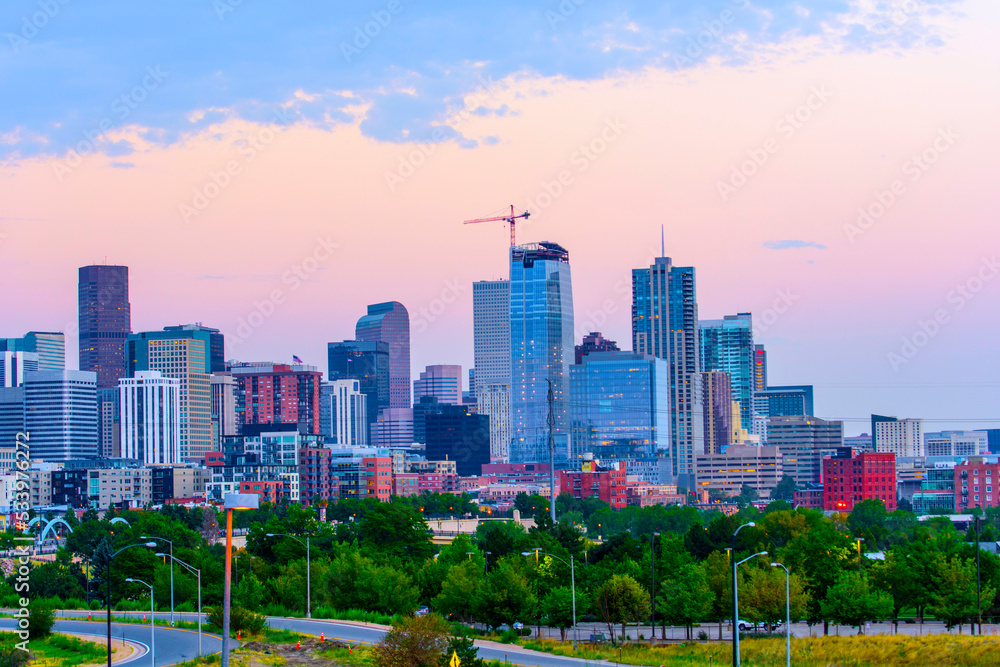 Obraz premium Denver , CO skyline