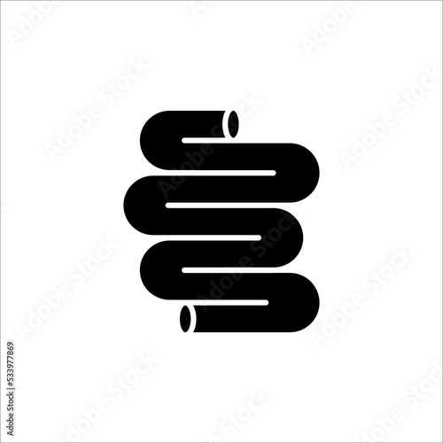 Gut constipation icon design,Intestines icon, symbol of digestion system flat style vector illustration. color editable