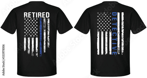 Retired Police Officer T Shirt Design. American Police Detective T-Shirt Design