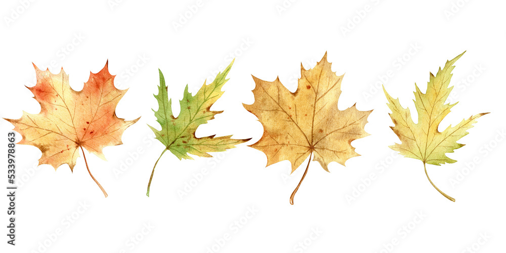 Obraz premium Watercolor autumn set