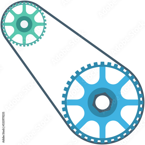 Gear Chain Vector Icon 