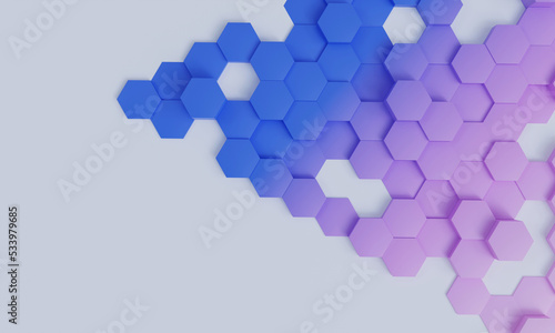 3D render abstract background modern geometric hexagon wallpaper © Chomphu