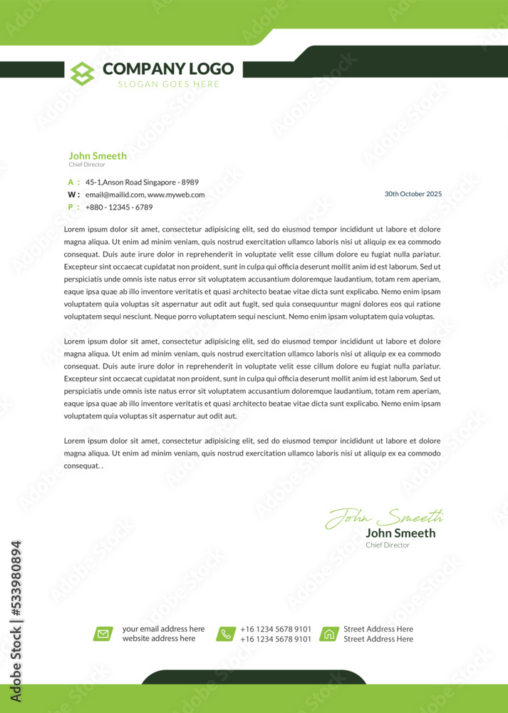 Abstract Corporate Business Style Letterhead Design Simple And Clean Print Ready Design