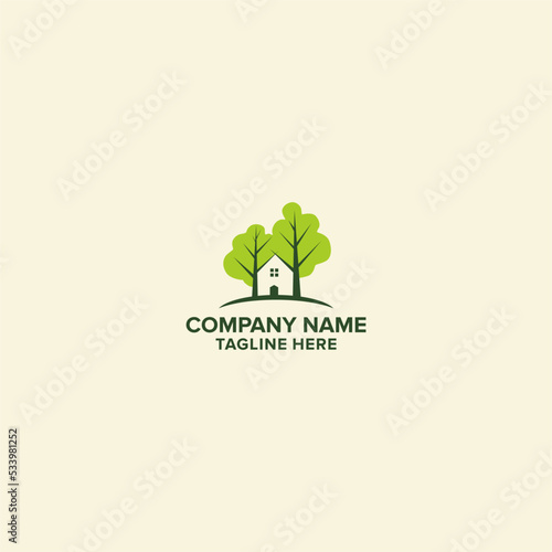 Green Tree House logo, suitable for property, housing, hotel logos and others