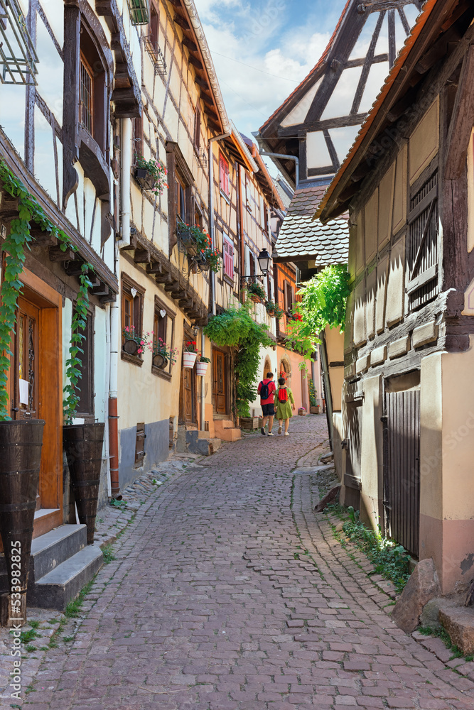 Fototapeta premium street in the commune of Eguisheim France