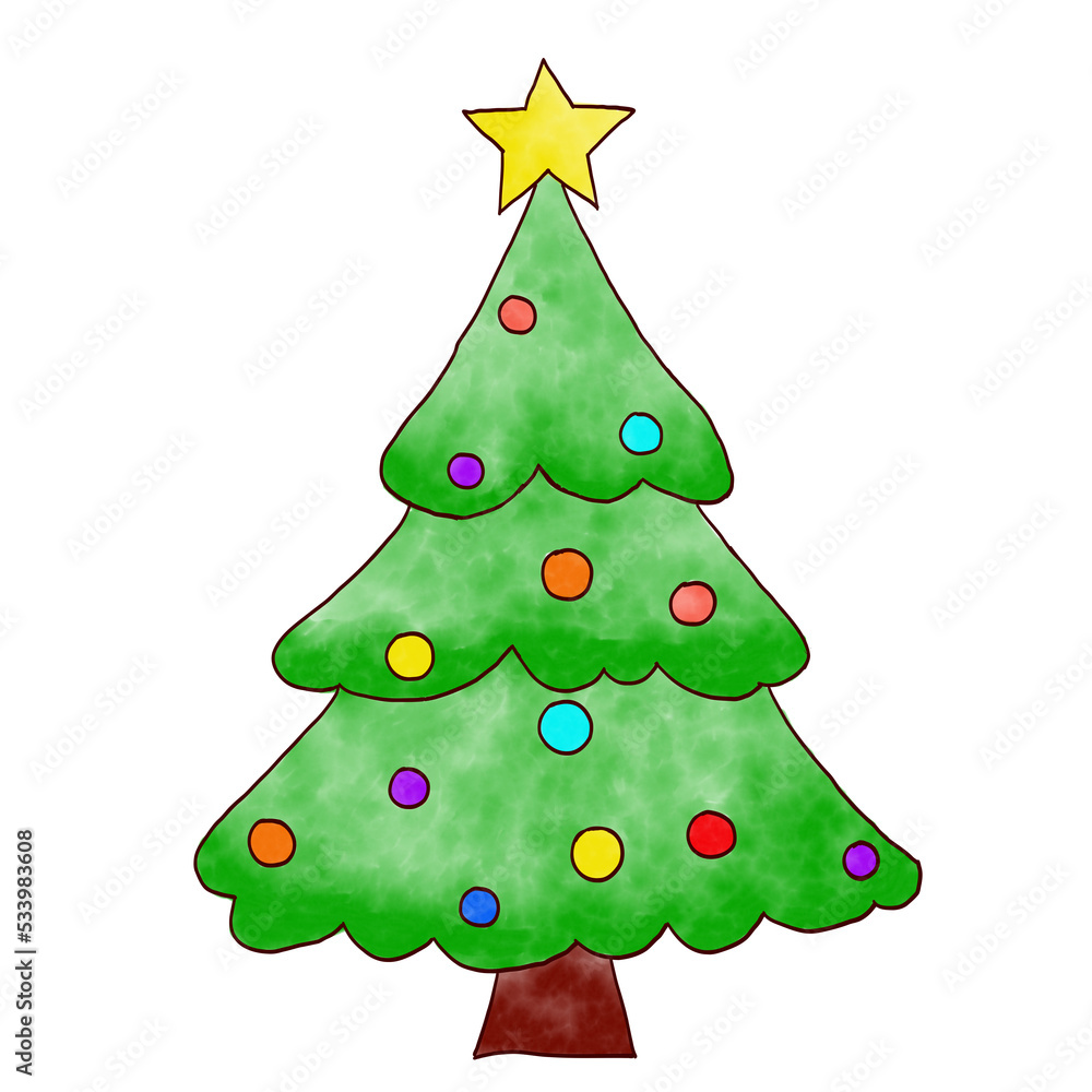 Watercolor christmas tree isolated on white Watercolor christmas tree isolated on white