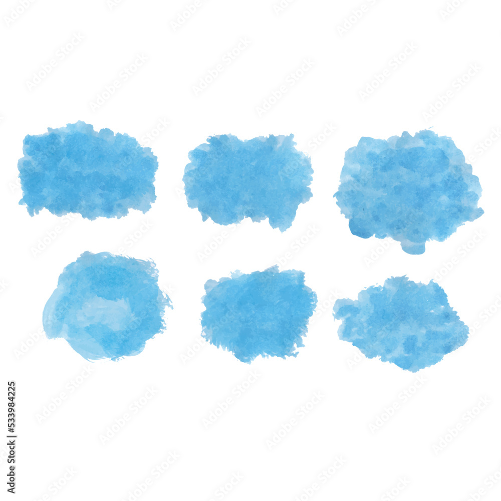 Set of watercolor stain. Spots on a white background. Watercolor texture with brush strokes. Set of watercolor stain. Spots on a white background. Watercolor texture with brush strokes.