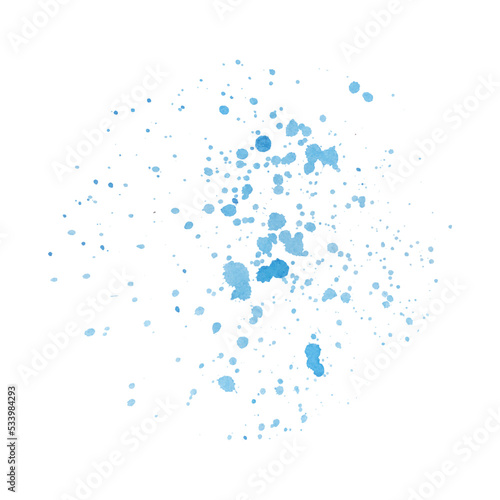 blue watercolor splashes on white background