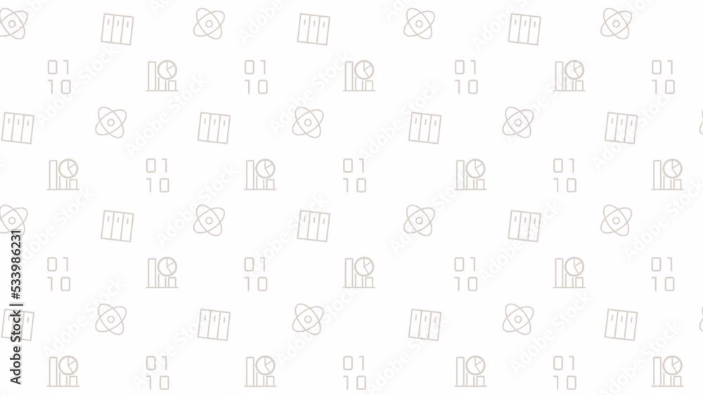 Animated blockchain seamless pattern. Cryptocurrency mining. Data science. Storing information. Digital assets. Looped icons on on white. HD video animation with repeated elements for web and mobile Animated blockchain seamless pattern. Cryptocurrency mining. Data science. Storing information. Digital assets. Looped icons on on white. HD video animation with repeated elements for web and mobile