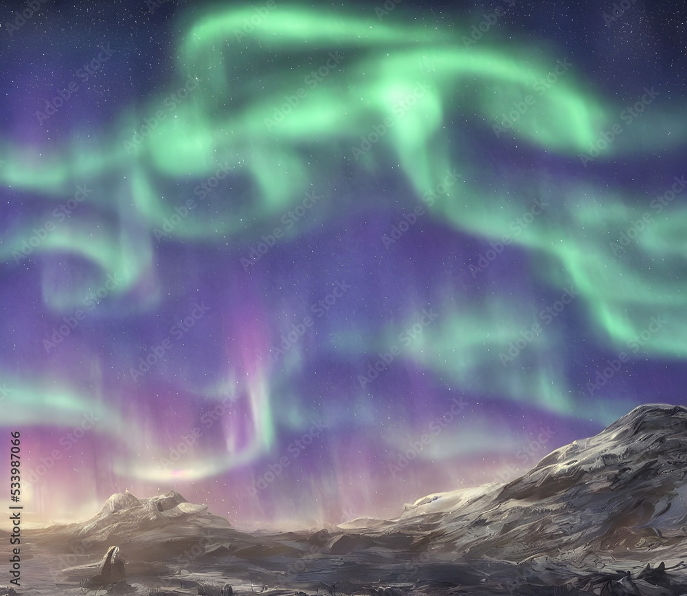Aurora borealis, 3d illustration, beautifull background Aurora borealis, 3d illustration, beautifull background