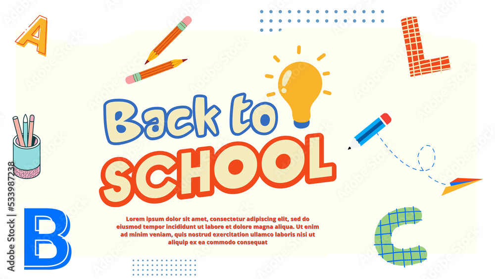 Back to school, on A Blue Background Zoom Virtual Background Stock