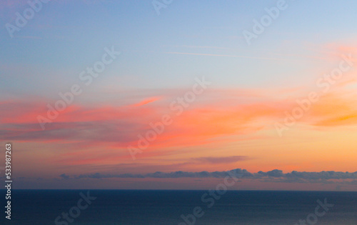 sunrise over the sea  beautiful sky bright colors
