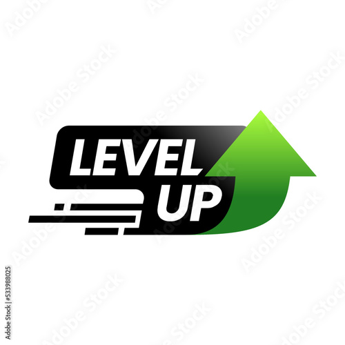 Level Up logo with arrow. simple concept. vector illustration	