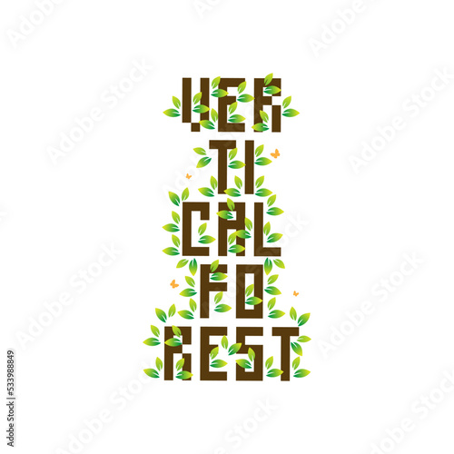 Vertical Forest typography design in eps vector