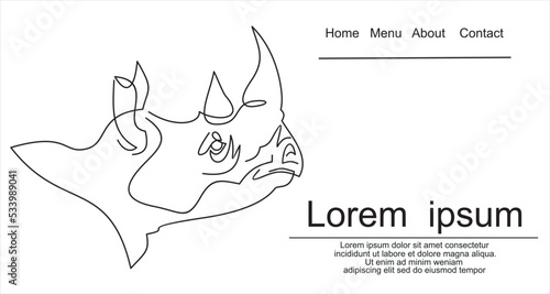 head rhino logo sign vector illustration 