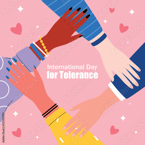 Flat international day for tolerance illustration