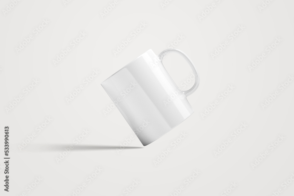 Blank mug mockup isolated on white 3D rendering Blank mug mockup isolated on white 3D rendering