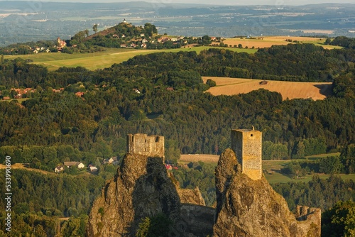 Ruins of gothic castle Trosky in National Park Cesky Raj (Czech Paradise) photo