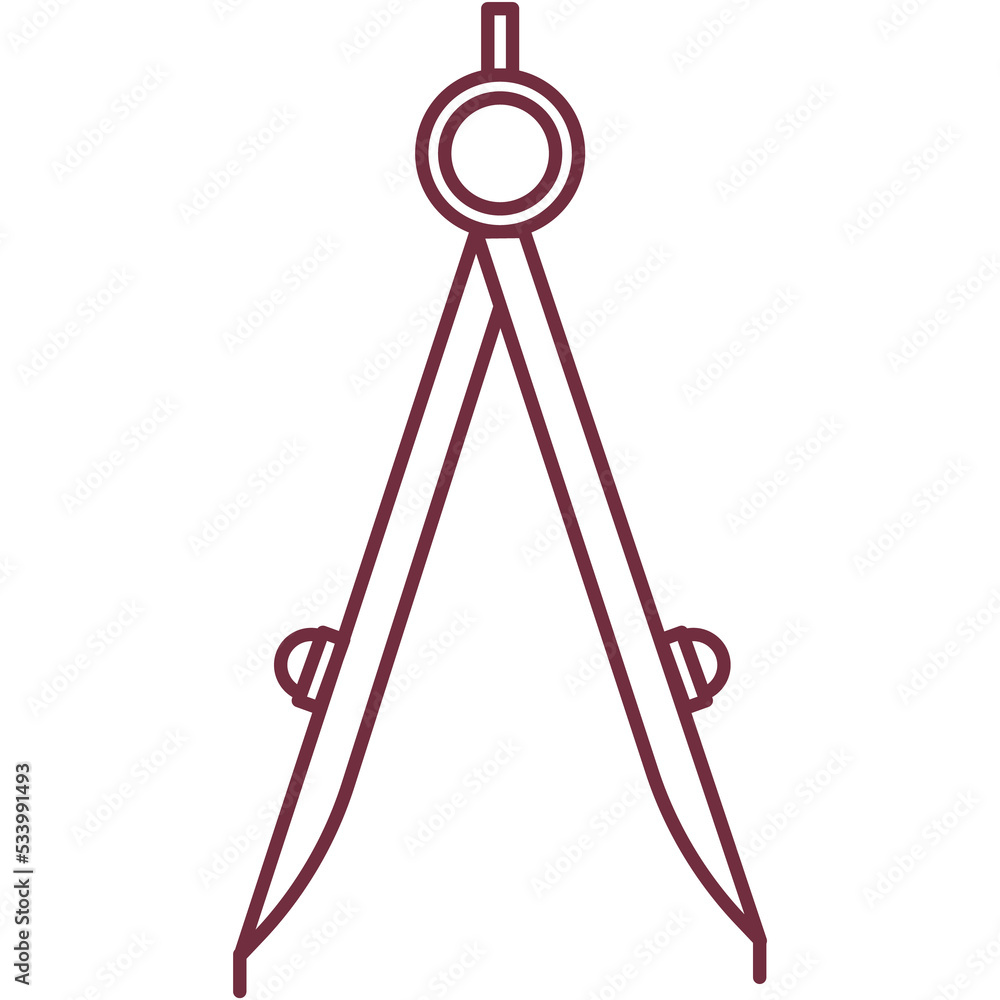 Drawing compass line architect icon vector tool Drawing compass line architect icon vector tool