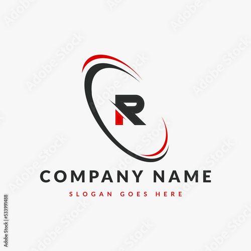 Abstract R letter modern initial lettermarks logo design	
